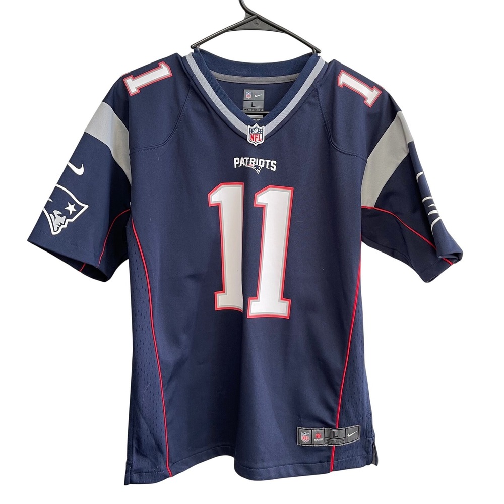 Nike Julian Edelman Patriots Jersey Kids L 14/16 Blue NFL Football‎ On Field 11
